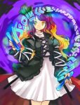  dress gradient_hair hijiri_byakuren karuborara long_hair multicolored_hair scroll solo touhou yellow_eyes 