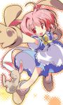 asoka bunny bunny_ears damien_(ukagaka) mimimi_(ukagaka) pink_eyes pink_hair rabbit rabbit_ears ukagaka 