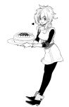  apple_of_eden_(circle) cake food genderswap katekyo_hitman_reborn katekyo_hitman_reborn! monochrome pantyhose pastry sawada_tsunako sawada_tsunayoshi standing 