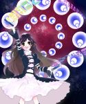  cape danmaku dress gradient_hair highres hijiri_byakuren katayama_kei long_hair multicolored_hair scroll solo touhou 