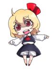  :d bloomers chibi head_tilt lowres open_mouth outstretched_arms red_eyes rumia short_hair smile spread_arms standing tima touhou 