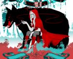  alucard_(hellsing) big_bad_wolf blonde_hair boots cigar collar glasses hellsing hood integra_hellsing little_red_riding_hood smoke solid&amp;etc thigh-highs tongue wolf 