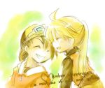   ambershipping closed_eyes gold_(pokemon) hat pokemon pokemon_special ponytail smile yellow_(pokemon)  