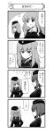  /\/\/\ 3girls 4koma absurdres blush comic dress_shirt embarrassed empty_eyes full-face_blush garrison_cap girls_und_panzer hat highres itsumi_erika jacket long_hair long_sleeves military military_uniform monochrome multiple_girls nanashiro_gorou nishizumi_maho official_art open_mouth shirt short_hair side smile standing surprised sweatdrop takebe_saori turnaround uniform 