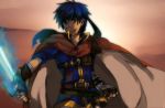  blue_eyes blue_hair cape fire_emblem fire_emblem:_souen_no_kiseki fire_emblem_path_of_radiance gloves headband ike nintendo sword weapon 