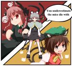  :&lt; aho animal_ears basket blonde_hair braid brown_eyes brown_hair cat cat_ears cat_tail chen dowsing_rod earrings engrish fang fangs grey_hair hair_ribbon hat highres jewelry kaenbyou_rin mouse mouse_ears mouse_tail multiple_tails nazrin pendant ranguage red_eyes red_hair redhead ribbon short_hair tail touhou twin_braids twintails what 