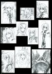  blue carim_gracia crown fate_testarossa ginga_nakajima hair_ribbon highres himura_kiseki long_hair mahou_shoujo_lyrical_nanoha mahou_shoujo_lyrical_nanoha_a's mahou_shoujo_lyrical_nanoha_strikers monochrome ribbon side_ponytail signum subaru_nakajima takamachi_nanoha twintails very_long_hair vita vivio yagami_hayate 