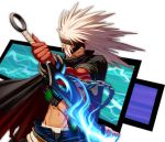  arad_senki asura_(dungeon_and_fighter) blindfold cape chains cloak dark_knight_(dungeon_and_fighter) dungeon_and_fighter dungeon_fighter_online long_hair muscle red_arm shackles shirtless sword white_hair 