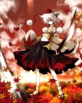  bad_id detached_sleeves hat inubashiri_momiji red_eyes shield short_hair silver_hair sword tail tokin_hat touhou weapon wolf_ears wolf_tail yume_koucha 