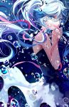  1girl ayan blue_eyes blue_hair bubble dress hatsune_miku long_hair shinkai_shoujo_(vocaloid) solo vocaloid 