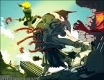  1boy armor blonde_hair cutting darknut hat link metalhanzo monster rope size_difference sword the_legend_of_zelda toon_link watermark weapon web_address wind_waker 