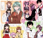  1boy 6+girls :d ;) ? ^_^ admiral_(kantai_collection) akagi_(kantai_collection) akebono_(kantai_collection) aqua_hair ascot bare_shoulders black_hair blue_dress blue_eyes blush braid brown_hair cardigan chibi closed_eyes dress earrings eyepatch flying_sweatdrops gloves hair_ornament hairclip hakama_skirt hand_on_own_cheek hatsuyuki_(kantai_collection) heart index_finger_raised japanese_clothes jewelry kantai_collection long_hair long_sleeves looking_at_another military multiple_girls muneate mutsu_(kantai_collection) nagomi_(mokatitk) neckerchief necktie nenohi_(kantai_collection) o_o one_eye_closed ooi_(kantai_collection) open_mouth pink_hair pleated_skirt ponytail red_eyes sailor_collar sailor_dress school_uniform serafuku shaded_face shiranui_(kantai_collection) shitty_admiral short_hair side_ponytail skirt smile suzuya_(kantai_collection) sweat tasuki tatsuta_(kantai_collection) tears tenryuu_(kantai_collection) torn_clothes translation_request v violet_eyes waving white_gloves yellow_eyes yugake yukikaze_(kantai_collection) |_| 