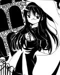  1girl akemi_homura black_hair blanket dress funeral_dress hairband long_hair mahou_shoujo_madoka_magica mahou_shoujo_madoka_magica_movie monochrome solo spoilers takeshisu 