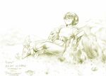  ankle ankle_cuffs artist_request avatar:_the_last_airbender barefoot blind capri_pants chinese_clothes cuffs dirty_feet feet grass lineart monochrome nature rock sitting sketch smile soles toph_bei_fong 