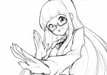  1girl aikatsu! animated animated_gif drill_hair fang glasses hat henshin long_hair lowres mini_top_hat mittwoch monochrome parody precure top_hat toudou_yurika twin_drills twintails 
