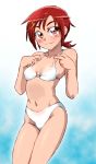  1girl bikini hino_akane onnaski precure red_eyes redhead short_hair smile_precure! standing swimsuit 