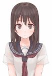  animated animated_gif brown_eyes brown_hair bust long_hair original s@ki_kilisawa school_uniform serafuku 