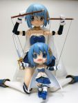  blue_eyes blue_hair cu-poche figure highres magical_girl mahou_shoujo_madoka_magica marionette miki_sayaka photo puppet puppet_strings short_hair thigh-highs white_legwear 