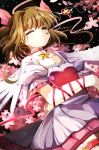  1girl brown_hair cardcaptor_sakura closed_eyes dress fumiko_(miruyuana) heart hoshi_no_tsue key kinomoto_sakura magical_girl ribbon short_hair wings 