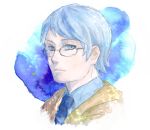  1boy blue_eyes blue_hair commentary_request glasses iceberg_(scp) looking_at_viewer male necktie scp_foundation seneo solo 
