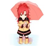  1girl akuma_no_riddle boots hair_ornament hairclip nyasa rain raincoat sagae_haruki skirt solo umbrella young 