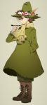  boots flower hat highres moomin pipe popokuri snufkin 