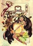  1girl animal_ears bastet_(p&amp;d) brown_hair cat_ears cat_tail coida egyptian green_eyes long_hair open_mouth puzzle_&amp;_dragons solo tail very_long_hair 