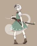  konpaku_youmu konpaku_youmu_(ghost) looking_back maruhachi_(maruhachi_record) sketch solo sword touhou weapon 