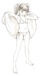 1girl bikini monochrome original short_hair sketch solo swimsuit traditional_media twintails yoshitomi_akihito 