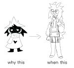  black_fur deltarune english_text furry furry_male garter_straps glasses heart-shaped_pupils hoodie horns kneehighs male male_focus ralsei rambites shorts simple_background sketch spiked_collar text white_background white_fur 