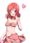  1girl bikini love_live!_school_idol_project nishikino_maki redhead sarong short_hair sumire_miria swimsuit violet_eyes 