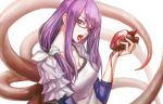 blood glasses heart_(organ) kamishiro_rize long_hair purple_hair red-framed_glasses semi-rimless_glasses tentacles tokyo_ghoul tongue tongue_out under-rim_glasses violet_eyes zhouran 