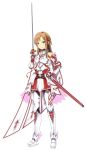  alternate_costume armor asuna_(sao) brown_hair butter-t highres rapier sword sword_art_online weapon yuuki_asuna 