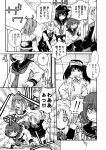  &gt;_&lt; 6+girls akatsuki_(kantai_collection) comic dress_shirt hachimaki hands_held_apart headband ikazuchi_(kantai_collection) kantai_collection long_hair magatama maikaze_(kantai_collection) monochrome multiple_girls muneate neckerchief one_eye_closed ponytail ryuujou_(kantai_collection) school_uniform serafuku shirt short_hair skirt suzuya_(kantai_collection) thigh-highs translation_request twintails visor_cap zepher_(makegumi_club) zuihou_(kantai_collection) 