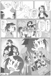  akemi_homura blush comic doraemon erechan kaname_madoka kyubey mahou_shoujo_madoka_magica miki_sayaka monochrome multiple_girls sakura_kyouko time_machine tomoe_mami translation_request 