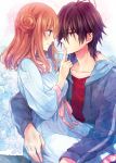  1boy 1girl amnesia_(idea_factory) braid brown_hair couple finger_to_mouth heroine_(amnesia) long_hair samako shin_(amnesia) short_hair 