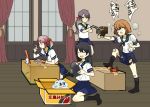  4girls akebono_(kantai_collection) kantai_collection multiple_girls oboro_(kantai_collection) regain sazanami_(kantai_collection) tagme torn_clothes ushio_(kantai_collection) 