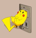  artist_request brown_background electric_socket lowres no_humans oekaki pikachu pokemon pokemon_(creature) simple_background source_request 