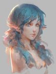  1girl blue_eyes blue_hair fom_(lifotai) highres original pointy_ears portrait solo 