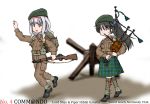  backpack bag bagpipes beret d-day ernest ganaha_hibiki gun hairband hat historical_event idolmaster kilt m1_garand military military_uniform musical_instrument ponytail rifle shijou_takane turtleneck uniform weapon world_war_ii 