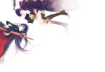  ahoge blue_eyes blue_hair book cape fingerless_gloves fire_emblem fire_emblem:_kakusei gloves long_hair lucina my_unit nintendo ponytail robe sheath sheathed sword tiara weapon 