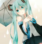  aqua_eyes aqua_hair hatsune_miku highres long_hair natsuya_(natsuya_07) necktie twintails umbrella vocaloid 