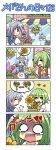  blue_eyes braid colonel_aki comic flower flower_pot flower_request flower_shop green_hair izayoi_sakuya kazami_yuuka o_o open_mouth plant potted_plant shop short_hair sign silent_comic silver_hair smile sunflower teardrop tears touhou translated turn_pale twin_braids watering_can 