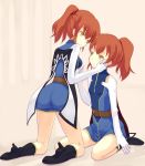  2girls ass chastel_aiheap flat_chest gloves high_heels hisuka_aiheap medium_breasts minitesu multiple_girls ponytail shastere_aiheap siblings tales_of_(series) tales_of_vesperia twins white_gloves 