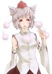  detached_sleeves hands hat icf inubashiri_momiji red_eyes short_hair silver_hair tokin_hat touhou wolf_ears 