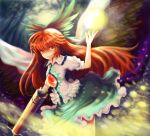  brown_hair eyes fatherland2009 long_hair red_eyes reiuji_utsuho touhou wings 