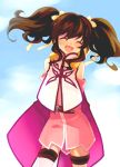  :d ^_^ anise_tatlin arms_behind arms_behind_back bare_shoulders brown_hair closed_eyes koto_(colorcube) lowres open_mouth smile tales_of_(series) tales_of_the_abyss twintails 