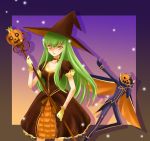  cc code_geass green_hair halloween hat highres jack-o'-lantern jack-o-lantern long_hair pumpkin sinko witch witch_hat zero_(code_geass) 