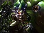  a_mituhashi chibi gundam gundam_unicorn hangar kshatriya mecha solo 