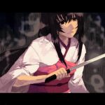  black_hair japanese_clothes kimono knife long_hair lowres ninjatou rurouni_kenshin weapon yukishiro_tomoe 